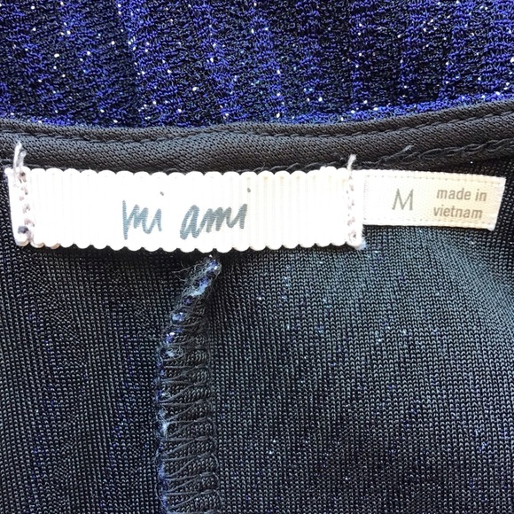 Mi Ami Navy Blue Shimmer Romper Size Medium - Picture 8 of 10